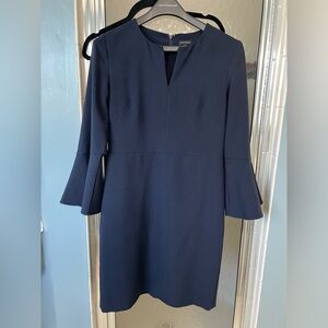 Ann Taylor women’s navy blue dress bell sleeve - size 4